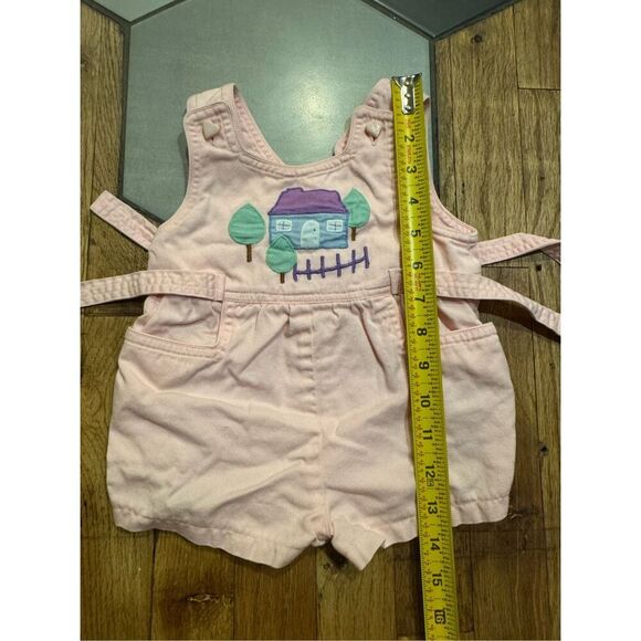 Babycrest shortalls overalls outfit one piece adjustable pink heart buttons cott - Picture 5 of 7